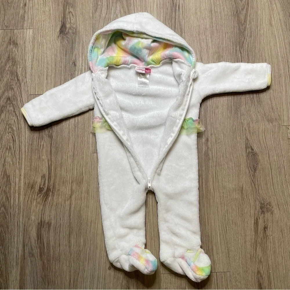Penelope Mack One Piece Hoodie | Baby 6 - 9 months | White with Pastel
